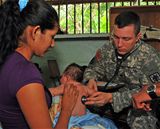 Examining a little patient